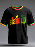 Men's Reggae Printed Vintage Fashion Loose Short Sleeve T-Shirt