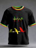 Men's Reggae Printed Vintage Fashion Loose Short Sleeve T-Shirt