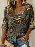Women's Ancient Egypt Eye of Horus V-Neck T-Shirts
