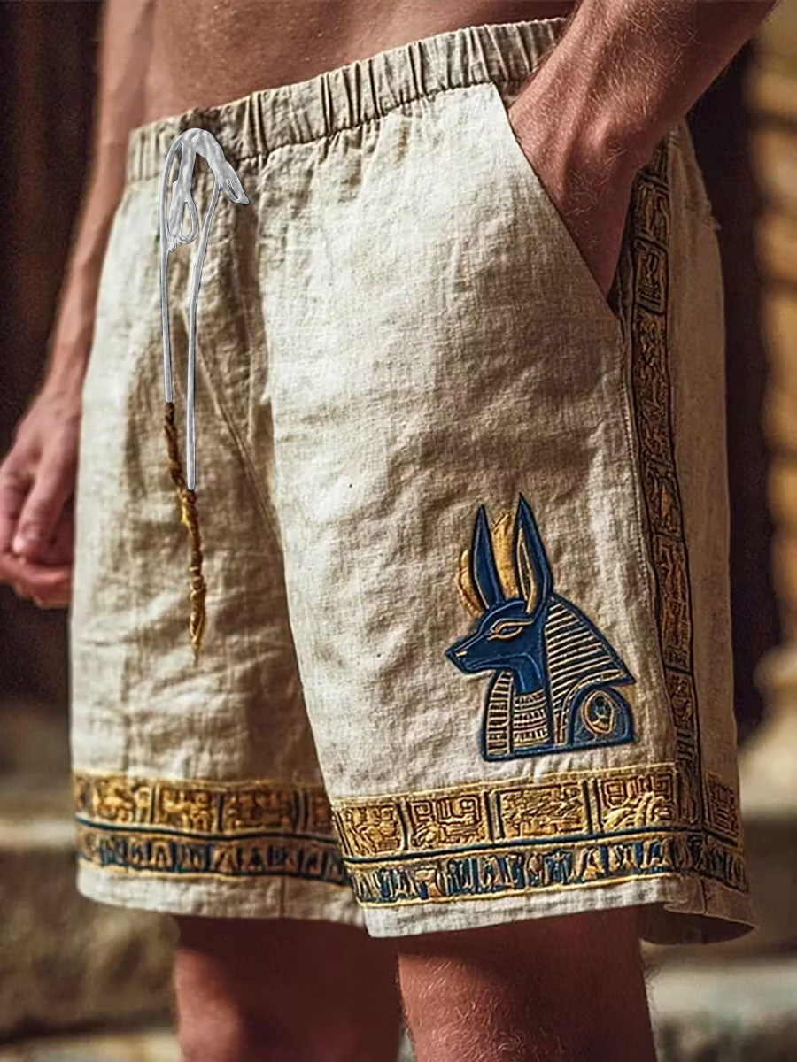 Men's Ancient Egyptian Art Print Casual Shorts