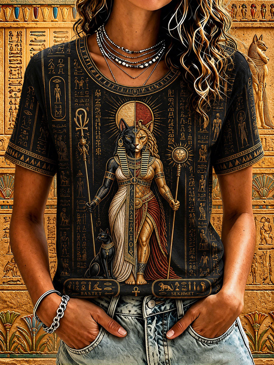 Ancient Egypt Bastet and Sekhmet T-shirts