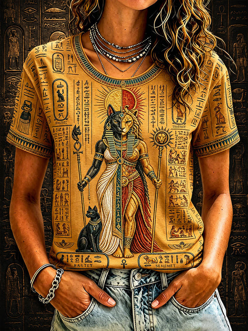 Ancient Egypt Bastet and Sekhmet T-shirts