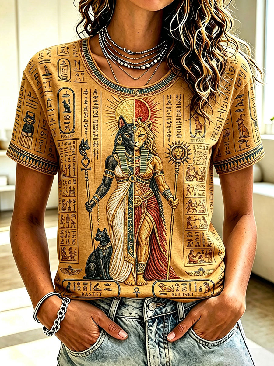 Ancient Egypt Bastet and Sekhmet T-shirts
