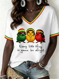 Women's Reggae Music V-Neck T-Shirt