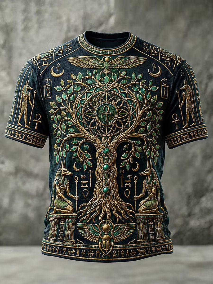 Men's Ancient Egyptian Art Print Casual T-shirt
