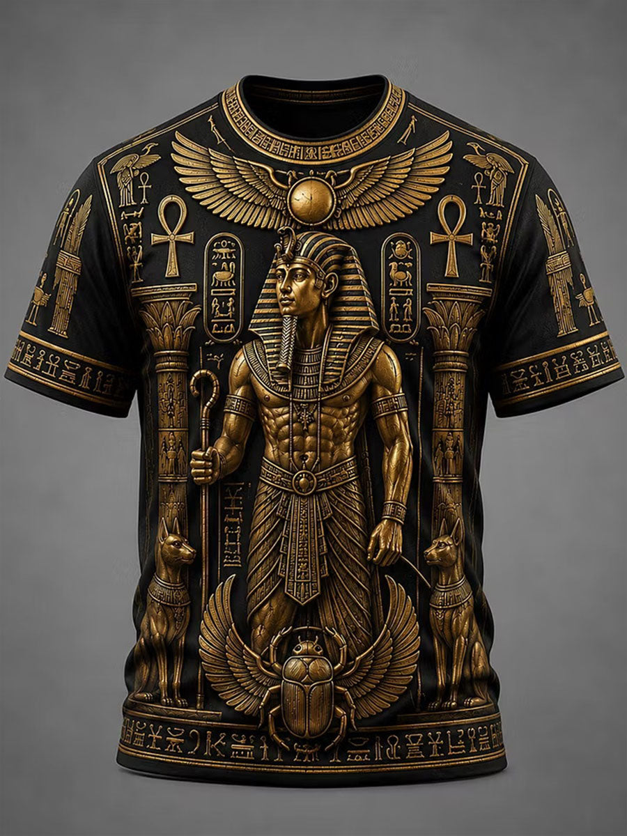Men's Ancient Egyptian Art Print Casual T-shirt