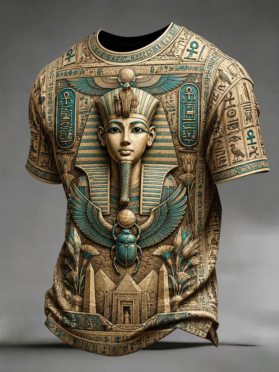 Men's Ancient Egyptian Art Print Casual T-Shirt