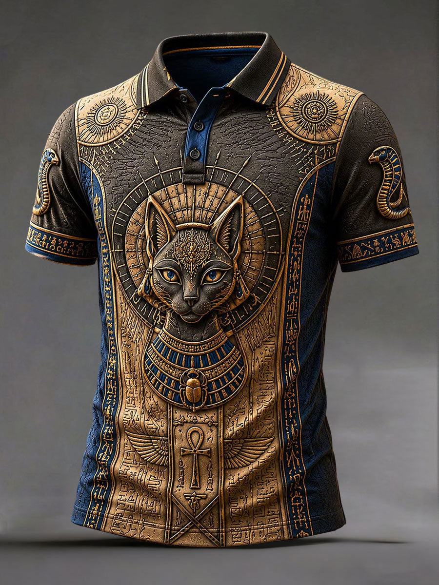 Men's Ancient Egyptian Art Print Casual Shirt