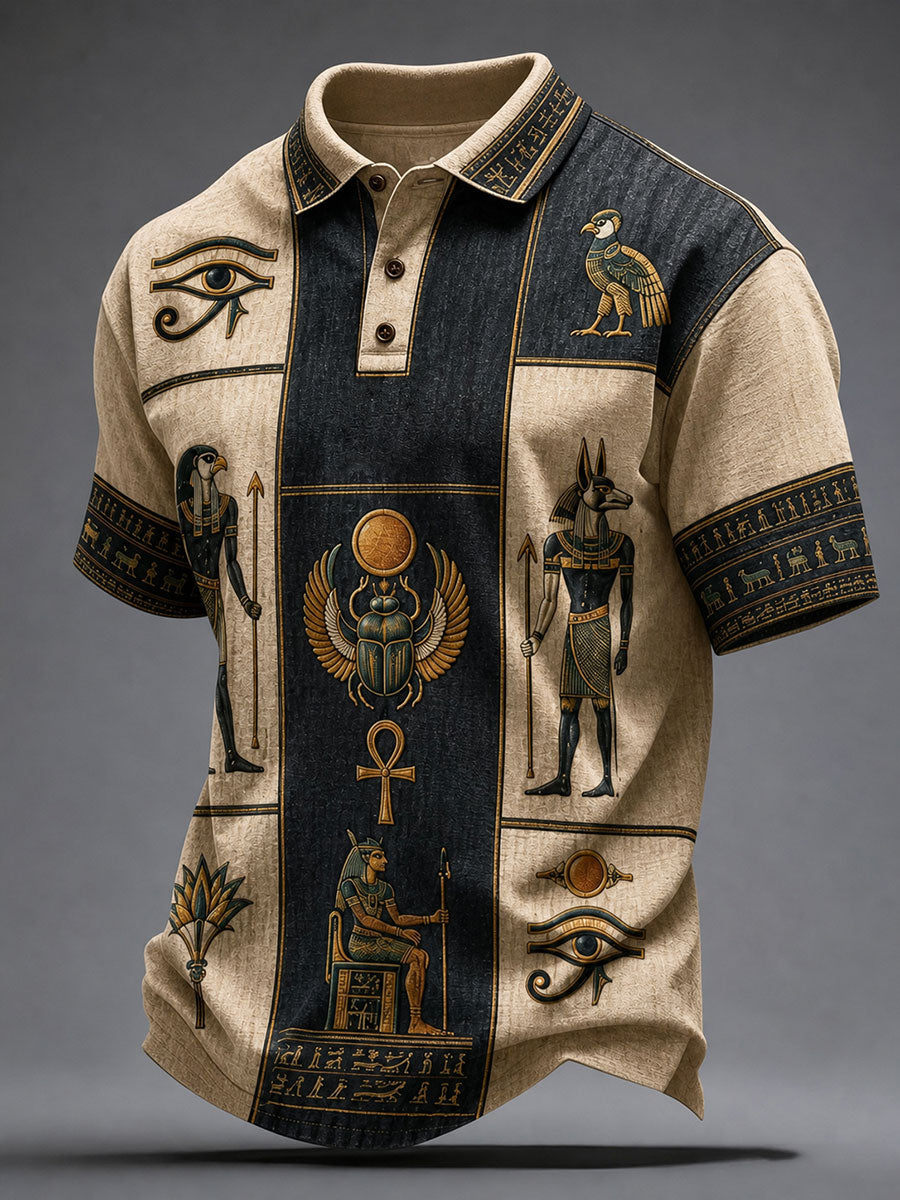Men's Ancient Egyptian Art Print Casual Top