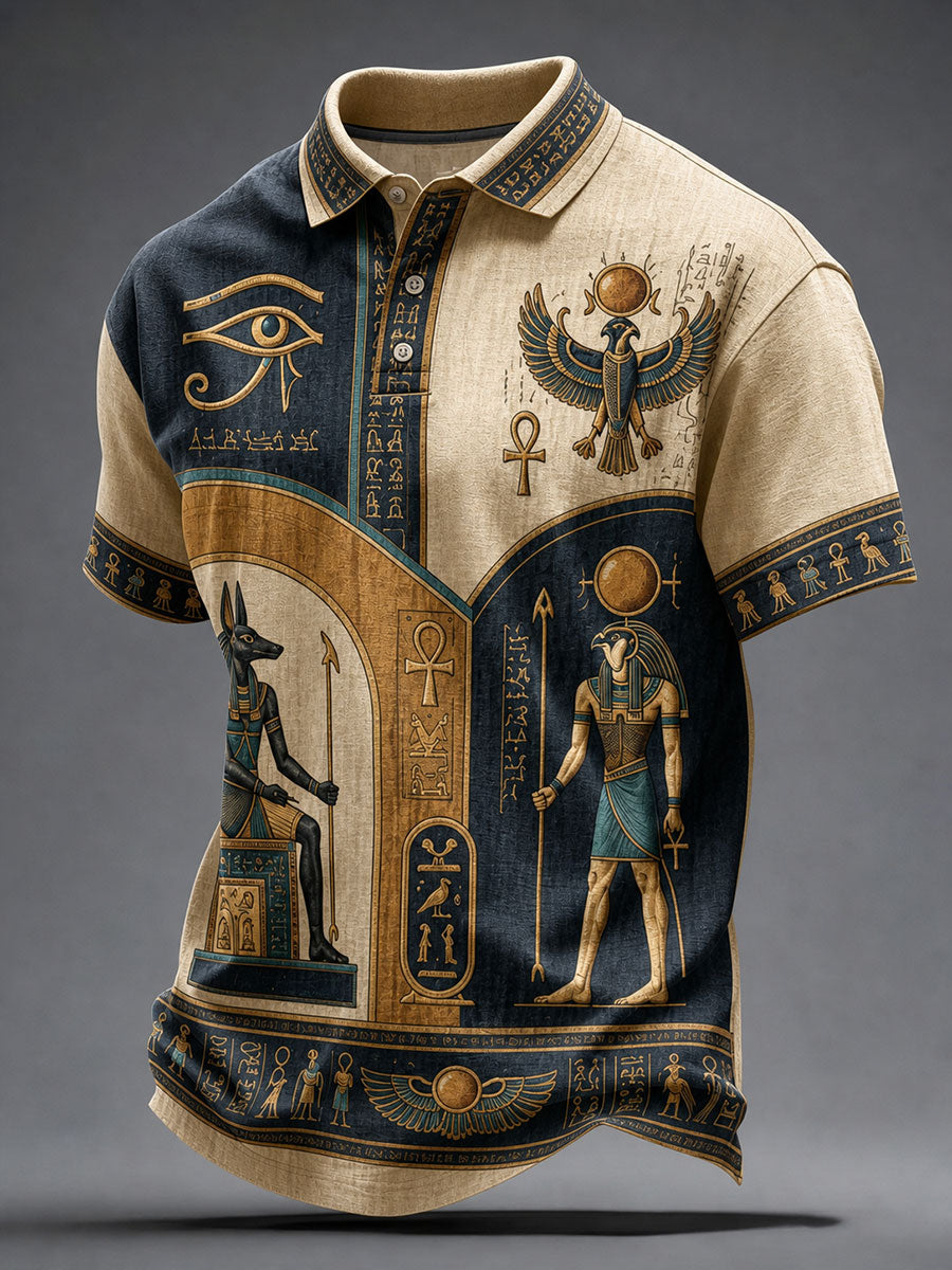 Men's Ancient Egyptian Art Print Casual Top
