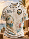 Retro Ancient Egyptian Art Print Casual Vacation Style Polo Shirt