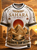 Retro Ancient Egyptian Art Print Casual Vacation Style T-shirt
