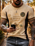 Retro Ancient Egyptian Art Print Casual Vacation Style T-shirt