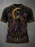 Casual T-Shirt With Vintage Egyptian Art Print