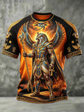 Casual T-Shirt With Vintage Egyptian Art Print