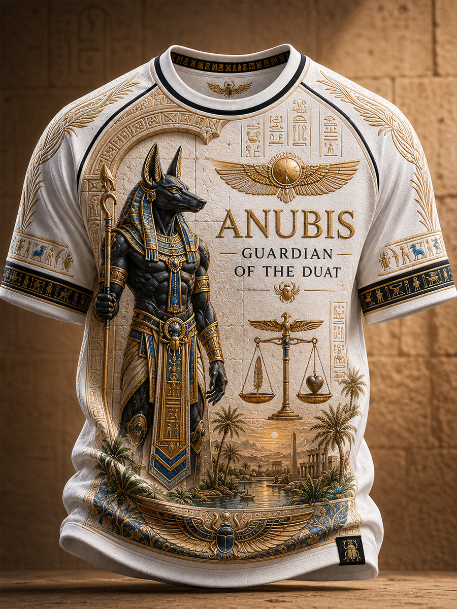 Casual T-Shirt With Vintage Egyptian Art Print