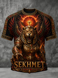 Casual T-Shirt With Vintage Egyptian Art Print
