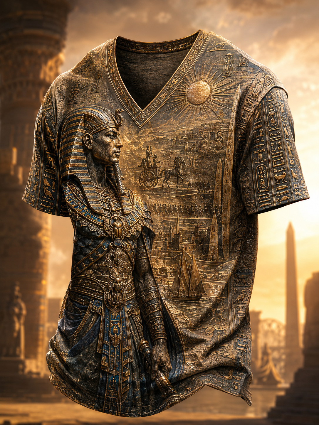 Men's Ancient Egyptian Civilization V-Neck T-Shirt
