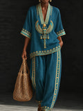 Women's African Art Cotton Linen Set