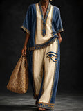 Women's African Art Cotton Linen Set