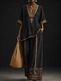 Women's African Art Cotton Linen Set