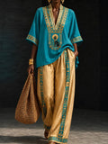 Women's African Art Cotton Linen Set