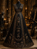 Vintage-style Ancient Egyptian art print casual dress