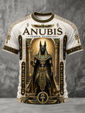 Casual T-Shirt With Vintage Ancient Egyptian Art Print