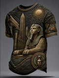 Men’s Ancient Egyptian Civilization Printed Casual Short-Sleeve T-Shirt