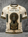 VintageStyle Casual T-Shirt With Ancient Egyptian Art Print