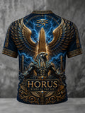 VintageStyle Casual T-Shirt With Ancient Egyptian Art Print