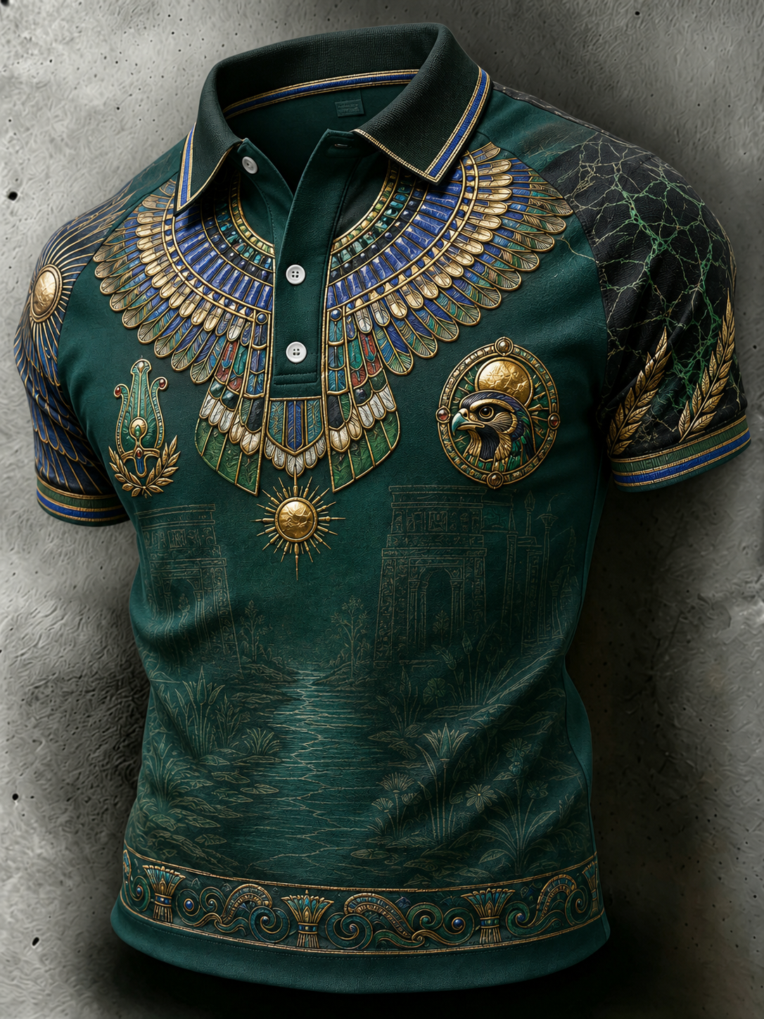 Men's Egyptian Civilization Art Print Polo Shirt