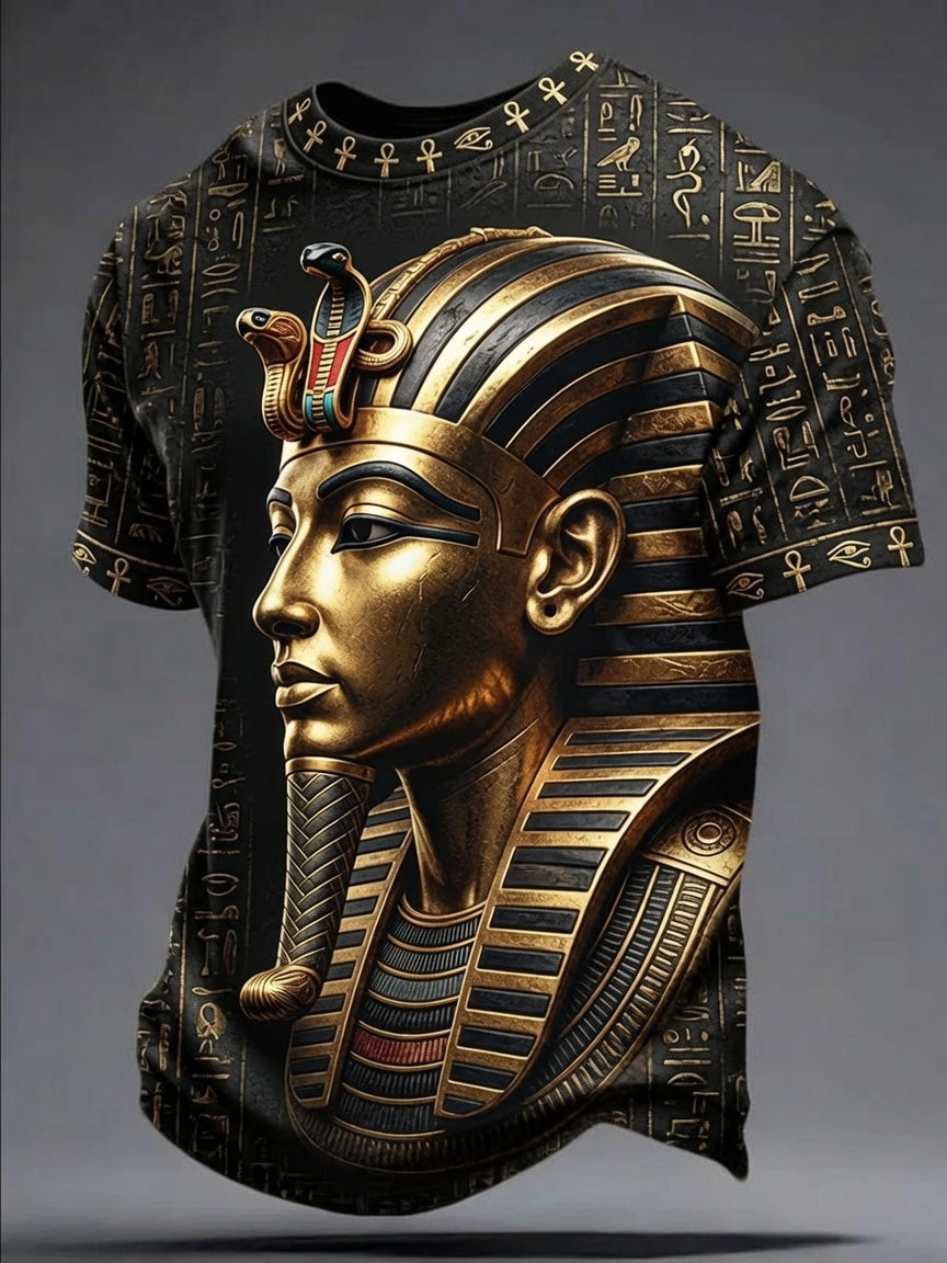 Men’s Ancient Egyptian Civilization Printed Casual Short-Sleeve T-Shirt