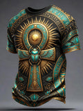 Men’s Ancient Egyptian Civilization Printed Casual Short-Sleeve T-Shirt