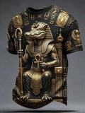 Men’s Ancient Egyptian Civilization Printed Casual Short-Sleeve T-Shirt