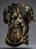 Men’s Ancient Egyptian Civilization Printed Casual Short-Sleeve T-Shirt