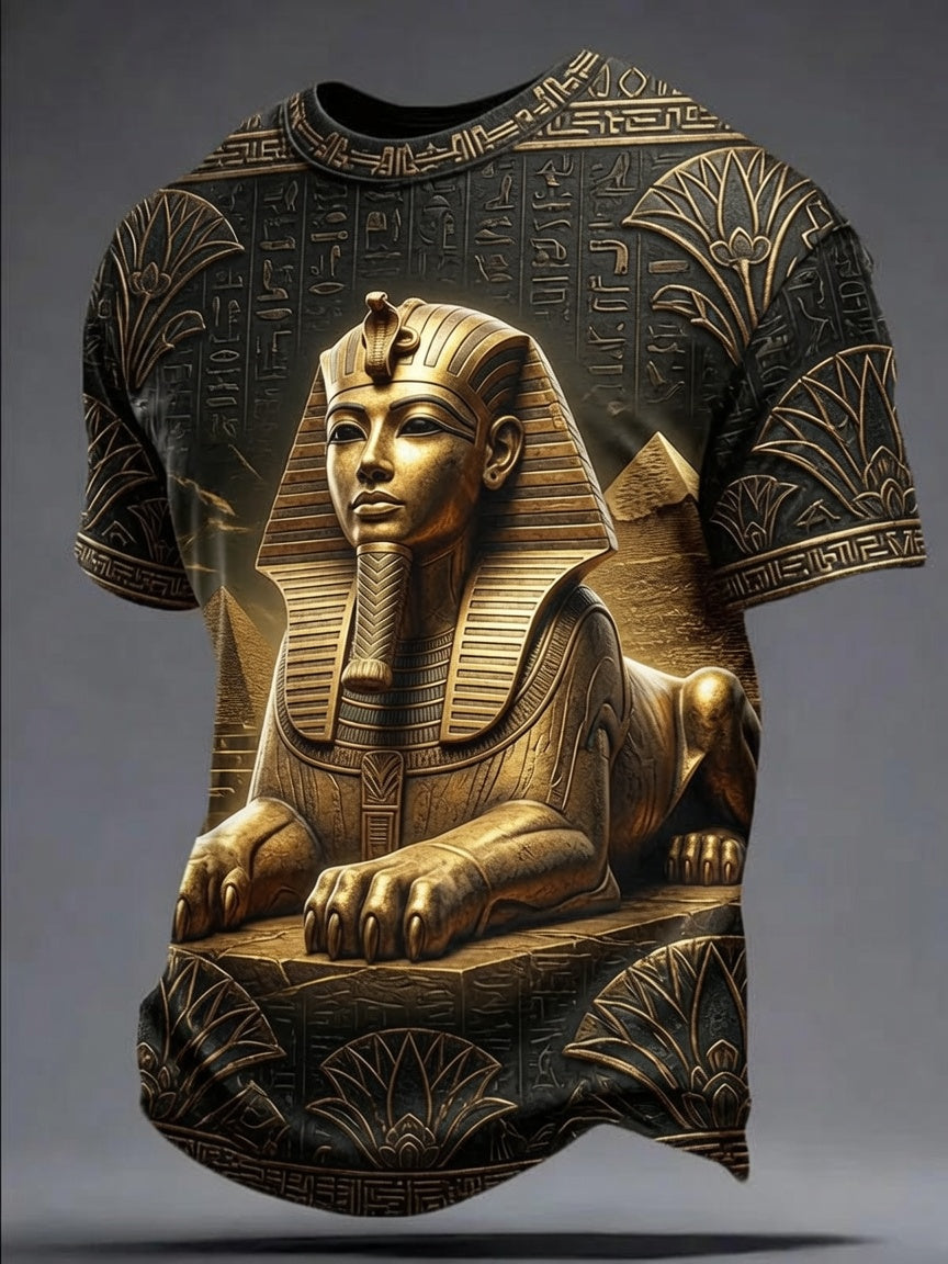 Men’s Ancient Egyptian Civilization Printed Casual Short-Sleeve T-Shirt