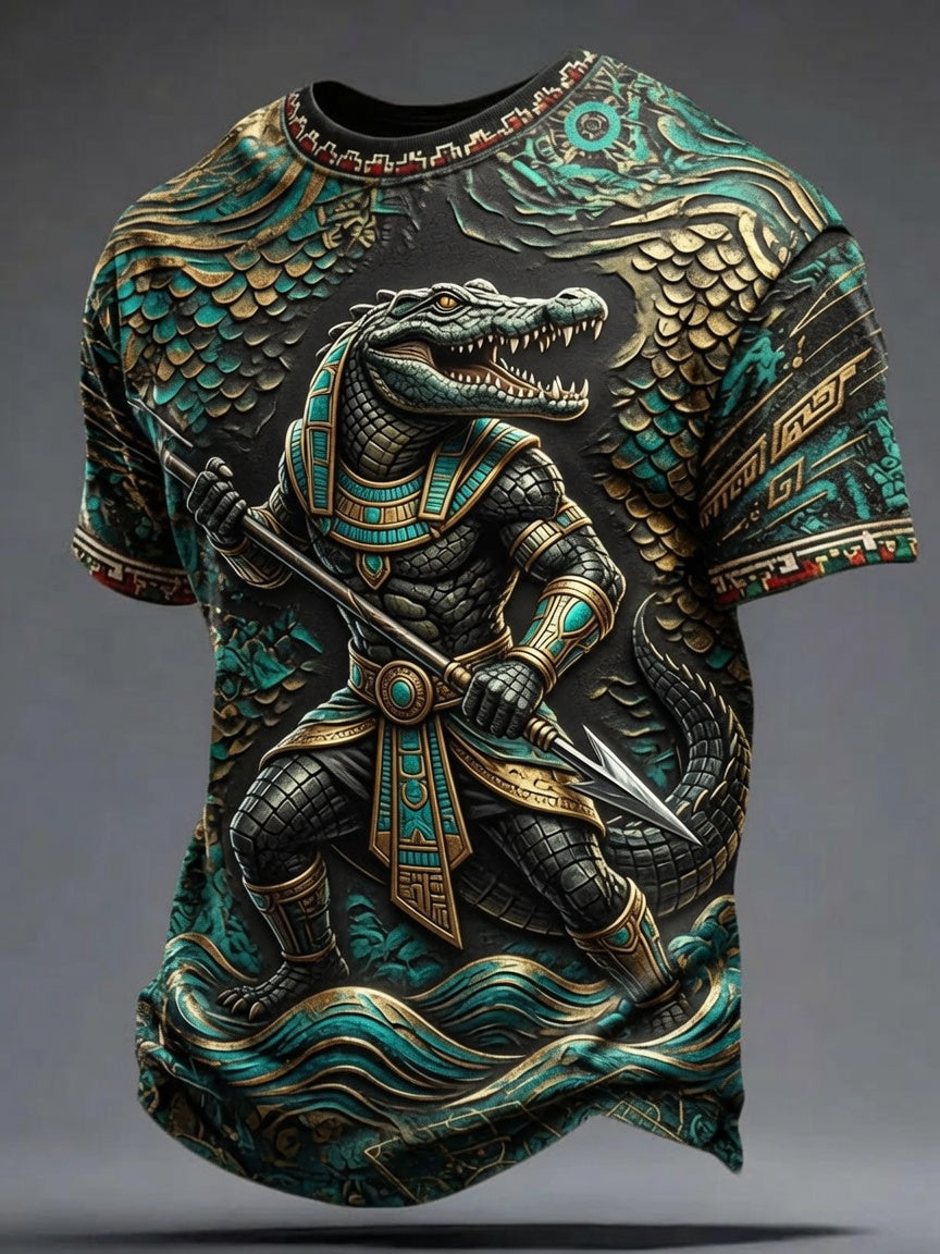Men’s Ancient Egyptian Civilization Printed Casual Short-Sleeve T-Shirt