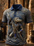 Men’s Ancient Egyptian Civilization Printed Casual Short-Sleeve Polo Shirt