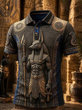 Men’s Ancient Egyptian Civilization Printed Casual Short-Sleeve Polo Shirt