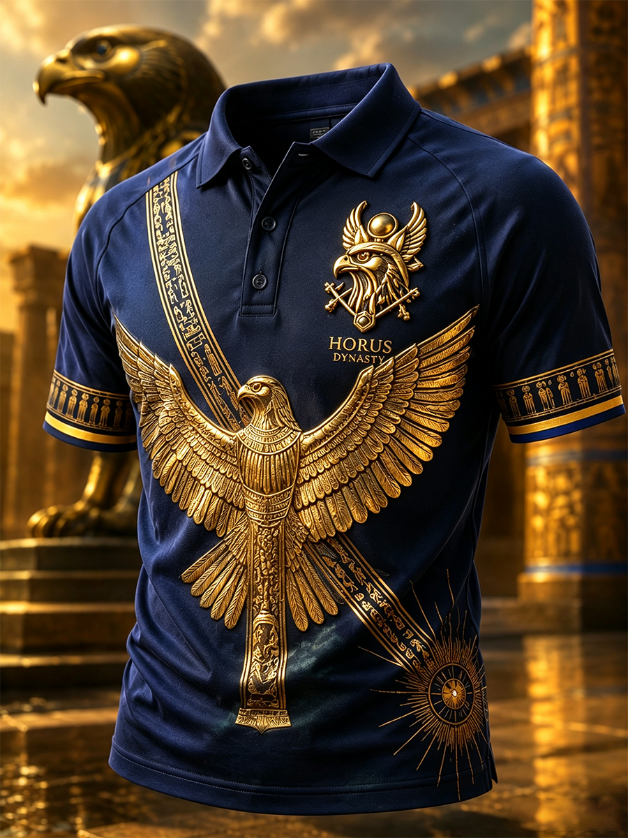 Men's Egyptian Civilization Art Print Polo Shirt