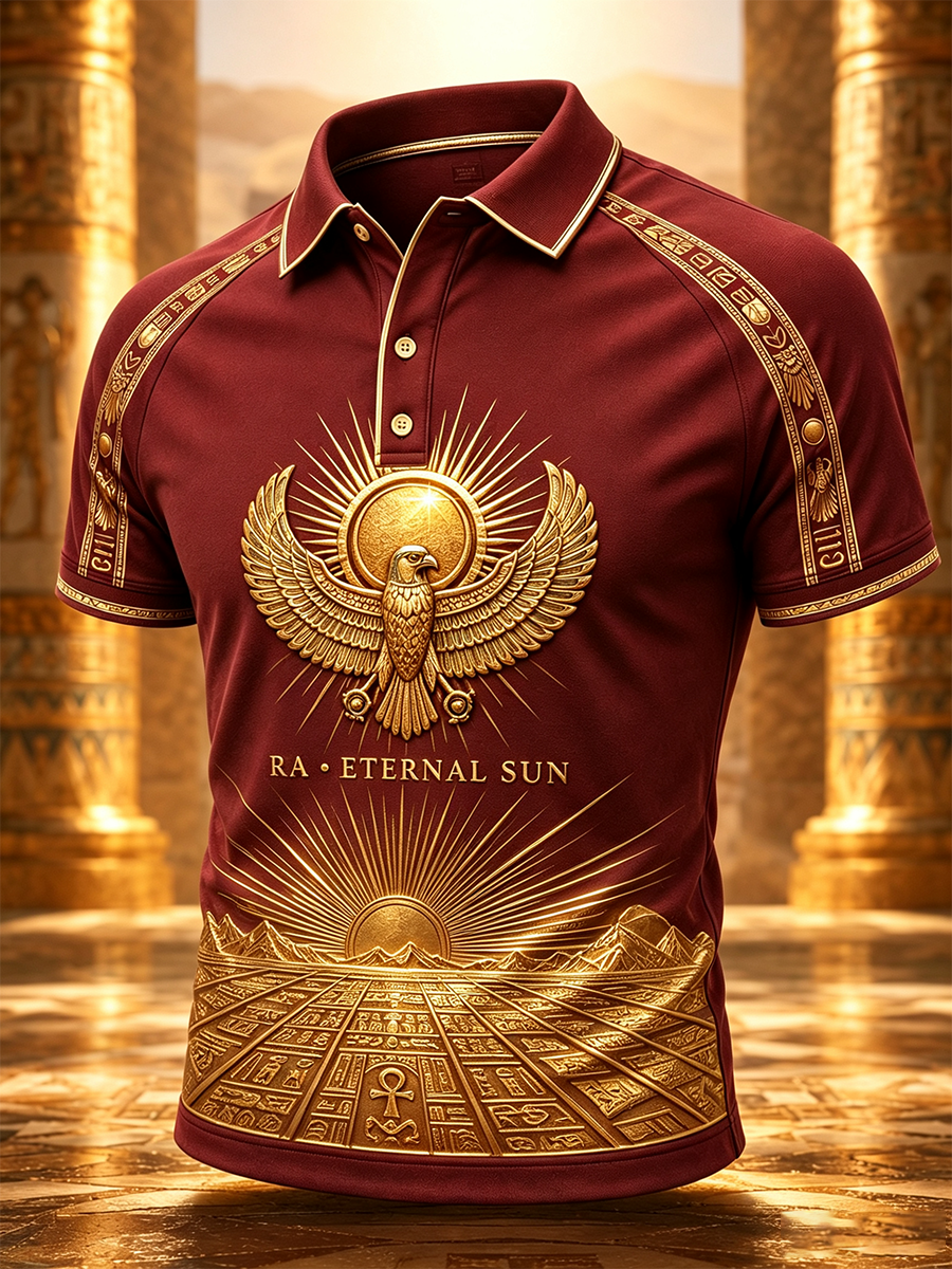 Men's Egyptian Civilization Art Print Polo Shirt