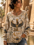 Women's Egyptian Civilization Cotton-Linen Shirt
