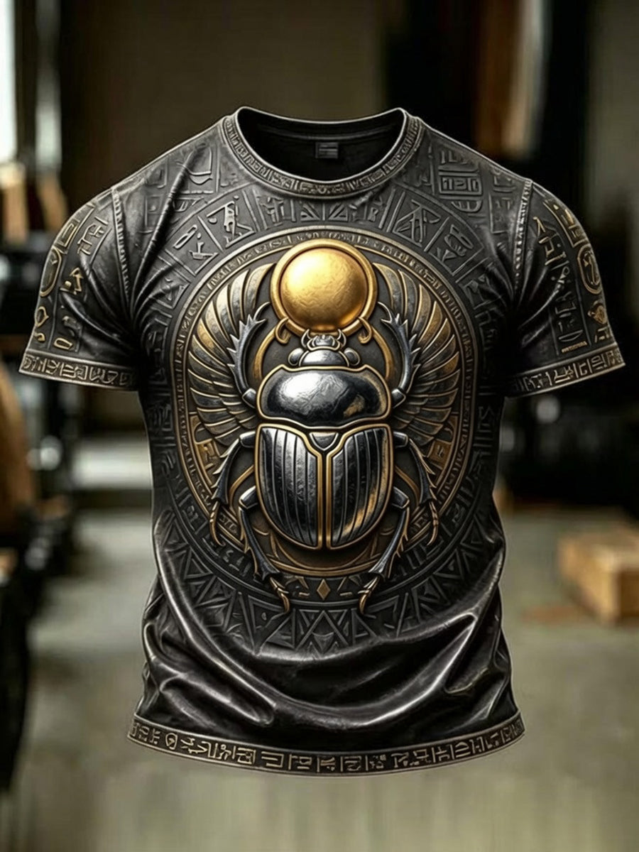 Men’s Egyptian Ancient Art and Culture Printed Casual Short-Sleeve T-Shirt