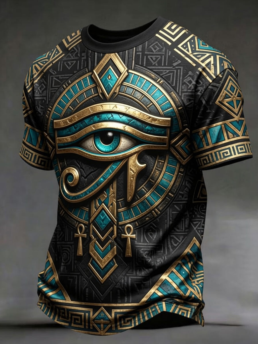 Men’s Egyptian Ancient Art and Culture Printed Casual Short-Sleeve T-Shirt