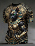 Men’s Egyptian Ancient Art and Culture Printed Casual Short-Sleeve T-Shirt