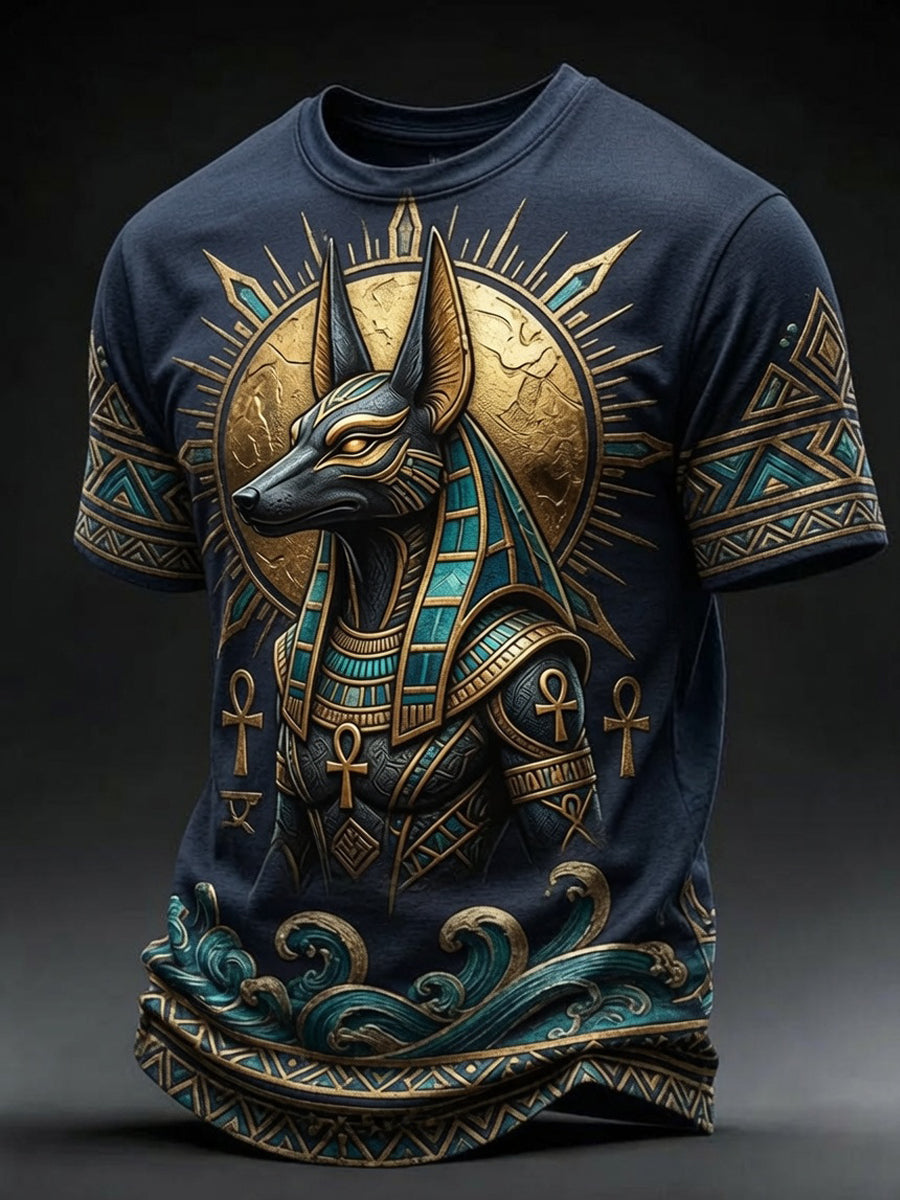 Men’s Egyptian Ancient Art and Culture Printed Casual Short-Sleeve T-Shirt