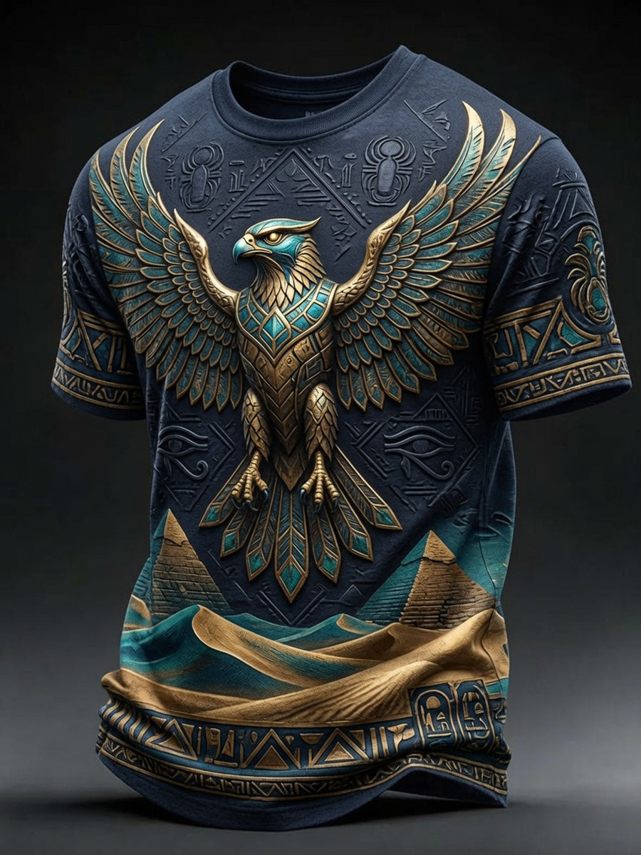 Men’s Egyptian Ancient Art and Culture Printed Casual Short-Sleeve T-Shirt