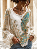 Women's Egyptian Civilization Cotton-Linen Shirt