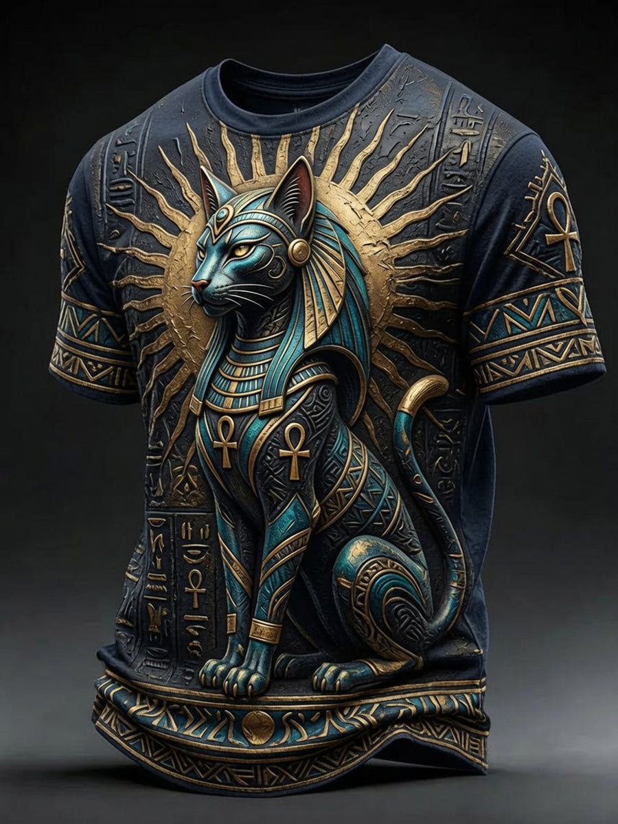 Men’s Art Printed Ancient Egyptian Civilization Leisure T-Shirt